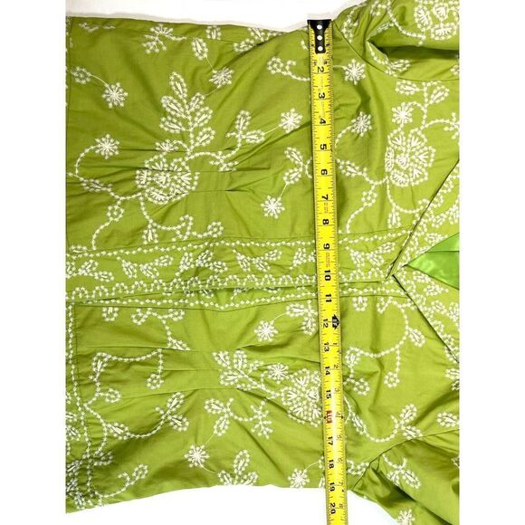 Coldwater Creek Blazer Jacket Green White Floral Embroidery Size 10 - Picture 5 of 17